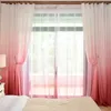 Градиентная занавеска для гостиной спальни окна тюль прозрачный занавес и затемнение занавес декоративные панельные ткани Drapes 210712