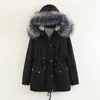 Women's Winter Big Fur Thick Windbreaker Parka Long Hooded Down Loose Plus Size Female Jacket Coat 210531