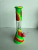 Silikon Bongs Perkolatorer Perc Silikonvattenrör Shisha Hookah Bong Percolator Tube Sets med Glass Bowl Mini Dab Rigs