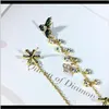 Dangle candelabro jóias s925 sier sier floco de neve borboleta de cristal linha brincos para mulheres chrismas estilo moda entrega de gota