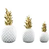 VILEAD 3 Taille Résine Ananas Miniatures Figurines Or Noir Blanc Fruit Modèle Artisanat pour la décoration de la maison 210924