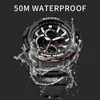 SMAEL Cool Sport Watches For Men Dual Time PU Strap Chronograph Wristwatches Fashion Alarm Military Mens Watches 1708 X0524