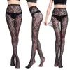 Chaud noir dentelle bas jambières collants dentelle Sexy bonneterie femmes cuisse haute résille broderie Transparent collants X0521