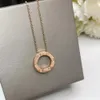 For Women Letter Round 6 Diamond Circle Necklace Jewelry ring Necklace Set France Quality Superior quality luxurious Gold, platinum, rose gold