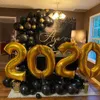 87 stks DIY Ballon Garland Arch Kit Black Gold Champagne Latex Ballonnen Voor jaar Pensionering Graduation Party Decoration 210626