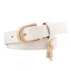 Nouveau trois pièces ensemble 2 cm de large ceintures pour femmes serrure à clé pendentif décoration en cuir PU Version coréenne de loisirs dames ceinture G1026