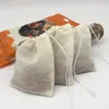 100 pièces étamine thé passoire sacs réutilisable herbes filtre cordon sac cuisine outil DH3070