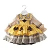 Lolita Royal Klänningar för Baby Girls Princess Dress Infant Vintage Ball Gown Boutique Kläder Barn Födelsedag Frocks 210615