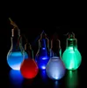 Glühbirnenförmige Wasserflasche, 300 ml, 400 ml, 500 ml, LED-Beleuchtung, klare Tasse, farbenfrohe Lampe, leuchtende Getränke, Saft, milchige Flasche, Tasse, Bar, Küche
