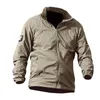 Lätt sommar vattentät Snabbtorkad taktisk hudjacka män Hooded Raincoat Tunna Windbreaker Sunscreen Army Military Jacket 210927