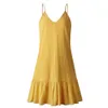 Zomer jurken vrouwen off shoulder spaghetti riem witte shift jurk ruche sexy sundress mini katoen linnen strand jurk vestidos 210521