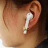 Örhänge kvinnor anti droppe trådlösa hörlurar stud örhänge för airpods s925 nål spindrift form hörlurar tillbehör öron smycken