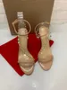 Sandales d'été sexy pour femmes, couleur chair, lanière à la cheville, clous, chaussures à talons hauts en cuir mat, grande taille 12cm, 43