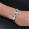 Link Jewelrylink Chain Men Hip Hop Bracelet Stainless Steel Never Fade High Quality 12Mm Width Cuban Bracelets Hiphop Jewelry Gifts Drop D