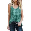 Summer Women Tank Tops Fashion Leopard Leaf Printed Tees Casual O Neck Sleeveless Basic Loose Vest T-Shirts Plus Size S-5XL 210526