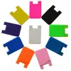 Party Favor Phone Card Holder Silicone Wallet Case Credit ID Cards Holders Pocket Stick Adhesive