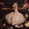 Sevimli Çiçek Küçük Kızlar Pageant Elbiseler Dantel Aplikler Kısa Kollu Çiçek Kız Elbise Düğün Için Jewel Boyun Puf Prenses Dans Parti Kıyafeti Noel AL8823