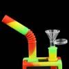Hookahs vatten rökning rör vattenpipa bong dab silikon slang gemensam dryck box design vax glas skål höjd 7 "