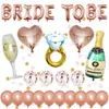 Party-Dekoration, Roségold, „Braut wird sein“, Brieffolie, Konfetti-Luftballons, Schulterschärpe, Hochzeit, Brautparty, Junggesellinnenabschied, Junggesellinnenabschied