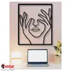 Legno Wall Art and Decoration Thinking Woman Colore nero Moderno Naturale Home Office 3D Creativo Elegante Soggiorno Camera da letto Cucina 211222