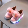 Size 21-30 Baby Toddler Glowing Shoes Children Led Breathable Shoes Boys Glowing Sneakers Girls Sneakers with Luminous Sole G1025