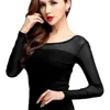 Desenhos mulheres malha tops primavera outono sexy moda ocasional trecho de manga longa blusa camisa elegante top para mulheres blusas chegadas xs xs