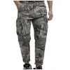 Men039s Pants Men Midwaist Zip Cargo Relaksed Fit Camuflage Spodery z wieloma wygodnymi codziennymi wysokiej jakości Pantalones1347574