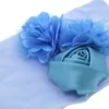 Big Flower Bow Knot Elastic Head Bands Baby Girl pannband hårband huva headwrap modetillbehör