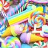 Glina polimerowa Lollipop, Candy, Rainbow Pudding Assorted Packs, Dollhouse Home Graj słodycze Miniatury 50 sztuk / partia 30-50mm 210811