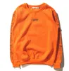 European and American men's sweatshirts street hip-hop big V orange pullover sweater couple plus velvet jacket