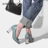 Sophitina Mode Damesschoenen Transparant Dikke Kleine Schoenen Kleine Schoenen Elegante Handgemaakte Vrouwelijke Pompen C996 210513