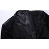 Chaqueta de vestir de terciopelo negro de lujo para hombre, chaqueta de traje de esmoquin con cuello chal de un botón para hombre, chaqueta de escenario para fiesta de boda para hombre 210522