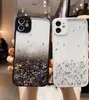 LUXURY BLING FOIL GLITTER HARD PC TPU Fodral för iPhone 13 12 Mini 11 Pro Max XR XS X 8 7 6 iPhone13 Star Gradient Transparent Confetti Sequin Flake Clear Telefon Back Cover