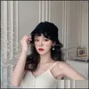 Breda rand hattar kepsar hattar, halsdukar handskar mode aessoriesbreathable vintage vävning spets blomma solfiskare hatt sommar tunn andlig