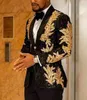 Shinny Zroszony Slim Fit Męskie Blazer z Spodnie 2021 Formalne Party Wedding Suit Groom Palenie Palenie Biznes Tweed Tuxedos Set