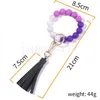 9 StylesTassel Bead String Chain Party Favor Food Grade Silicone Beads Bracciale Donna Ragazza Portachiavi Cinturino da polso Bracciali Portachiavi DB919