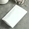 100 pcs Branco Kraft Papel Fique para cima Bloqueio de Zip Alimento Seco sacos de embalagem com janela clara no zíper dianteiro selar feijão de café saco de armazenamento