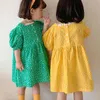 Robe d'été de style coréen manches bouffantes florales douce princesse vêtements pour enfants fille mignonne 210515