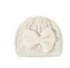 Bonnets d'hiver pour bébés filles, bonnets chauds en Crochet tricoté avec nœud, DD261