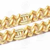 رابط سلسلة Janry 15mm Miami Baguette Zircon Zired Out Cuban Link Bracelet Cz Prong Proclets Hip Hop Jewelry for Men Wome225M