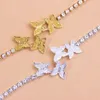 Stonefans Rhinestone 나비 발 체인 발목 비치 발목 팔찌 다리 체인 여성 샌들 Anklet 액세서리