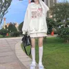 Sweworshirts com capuz de manga comprida Primavera outono solto fit kawaii capuz casual plus size size moda feminina roupas 211220
