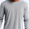 Men's T-Shirts Men Sports T-shirt Mesh Quick Dry Breathable Loose Solid Color Sweat-absorbent Round Neck Long Sleeve Pullover Top For Fitnes