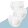 3 PcsLot White Briefs Kids Underwear Solid Color Girls Panties Natural Cotton Teenage Children Panty 114Y 2106228627565