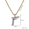 Hip Hop Micro Gepflasterte AAA Kubikzirconia Bling Eis Out Automatische Pistole Pistole Anhänger Halsketten Für Männer Rapper Schmuck Gold Farbe X0707