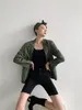 Green Leather Blazer Snake Skin Jacket Women Faux Coats And Jackets Fall Fashion Clothing 210427