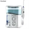 Nicefeel 1000ml Electric Oral Irrigator Teeth Cleaner Care Dental Flosser SPA Water with Adjustable Pressure+ 7 Pcs Jet 220224