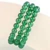 Fili di perline Genuine Natural Green Strawberry Quartz Crystal 3 giri Bracciale Donna 5-6mm Clear Round Beads Jewelry Fashion Russia Kent22