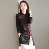 Style chinois vêtements femmes vêtements 2021 Cheongsam haut Asain traditionnel chemise longue Blouse Hanfu dames hauts 12281 ethnique