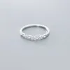 Genuine Dazzlling AAA Zircon Ring for Women 925 Sterling Silver Stackable Hearts Wedding Engagenent Fine Jewelry 210707